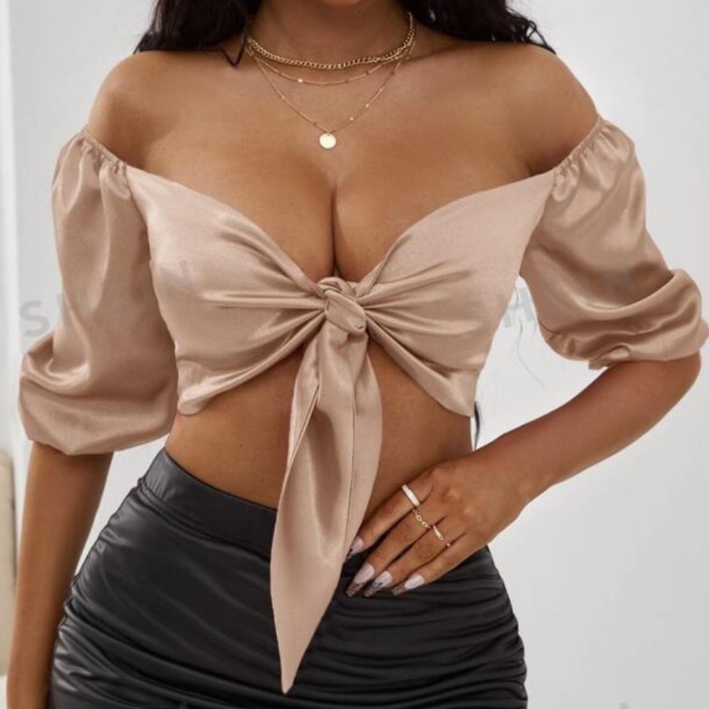 Satin Crop Top | M